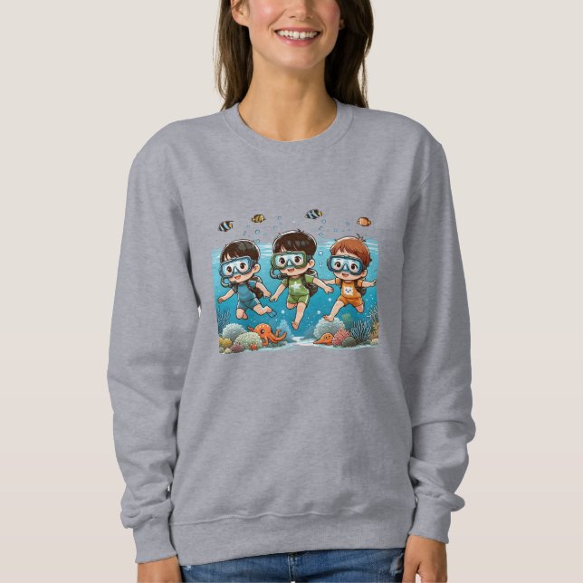 Sweatshirt Aventure sous-marine avec des amis (Devant)