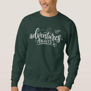 Sweatshirt Aventures Attendent Forest Green Minimaliste Voyag