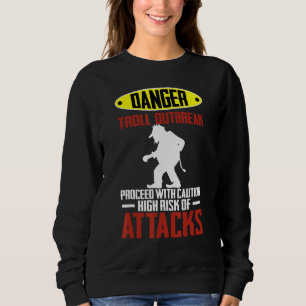 Sweatshirt Avertissement de troll norvégien voyage touriste