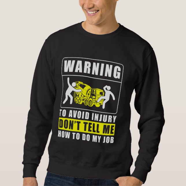 Sweatshirt Avertissement pour éviter les blessures Équipe de  (Devant)