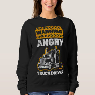 Sweatshirt Avertissement pour hommes camion en colère conduct
