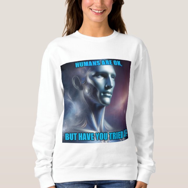 Sweatshirt Avez-vous essayé l'IA - Manches longues blanches p (Devant)