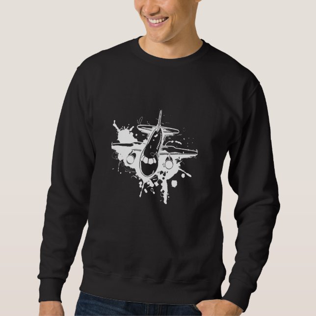 Sweatshirt Aviation Graffiti d'aéronef (Devant)