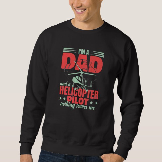 Sweatshirt Aviation Helicopter Men Pilot Dad   (Devant)