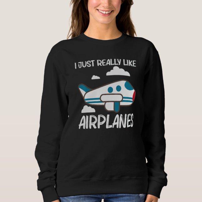 Sweatshirt Avion Cool Pour Hommes Femmes Aviation Avion (Devant)