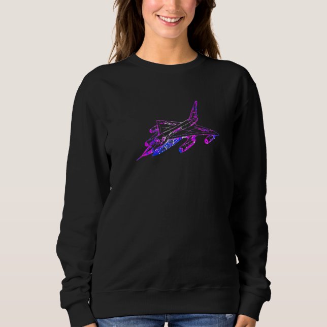 Sweatshirt Avion de chasse coloré Art (Devant)