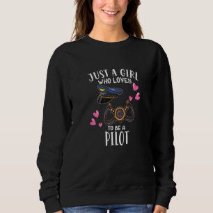 Sweatshirt Avion Juste Une Fille Qui Aime Être Pilote