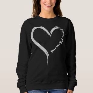 Sweatshirt Avion Pilote Biavion Coeur