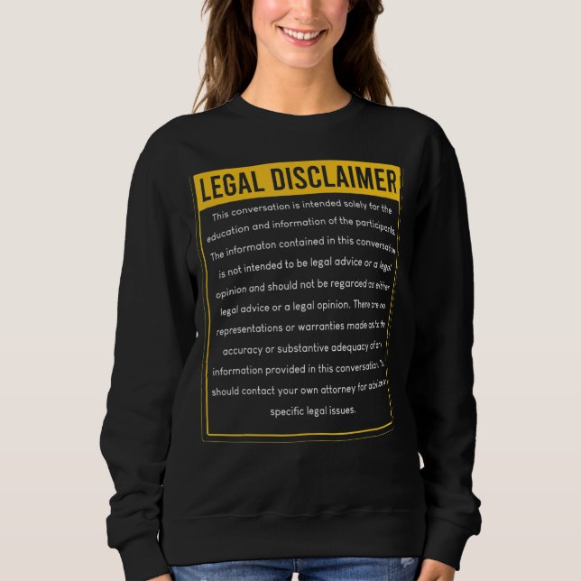 Sweatshirt Avis de non-responsabilité Conversation avocat Dro (Devant)