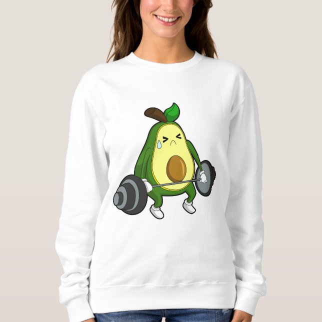 Sweatshirt Avocado à Fitness avec Barbell (Devant)