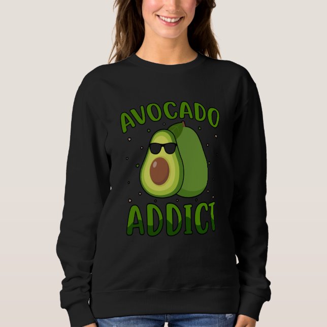 Sweatshirt Avocado Addict Vegan Vegan Saying (Devant)