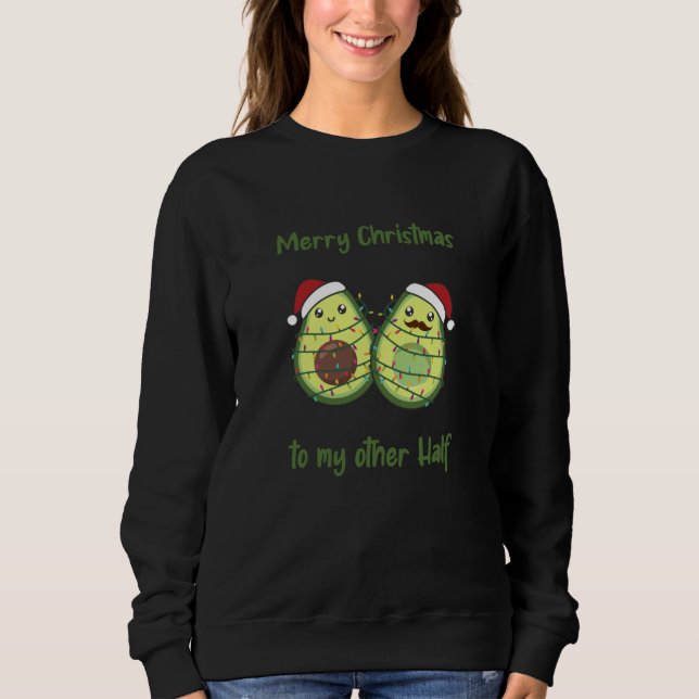 Sweatshirt Avocado Christmas Lights Funny Avocados (Devant)