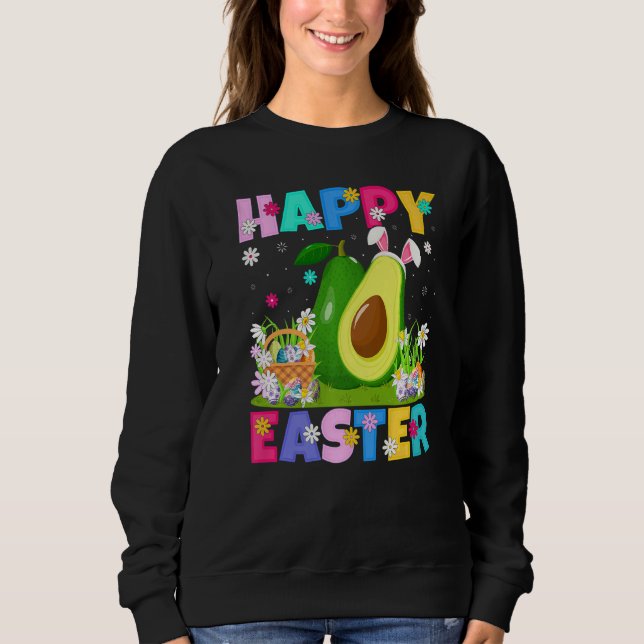 Sweatshirt Avocado Fruit Happy Bunny de Pâques Avocado Pâques (Devant)