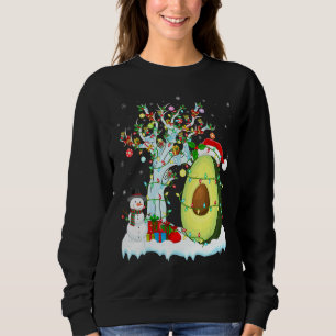Sweatshirt Avocado Fruit Xmas Arbre Éclairage Santa Hat Avoca