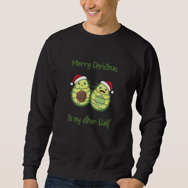 Sweatshirt Avocado illuminations de Noël Drôle Avocados (Devant)
