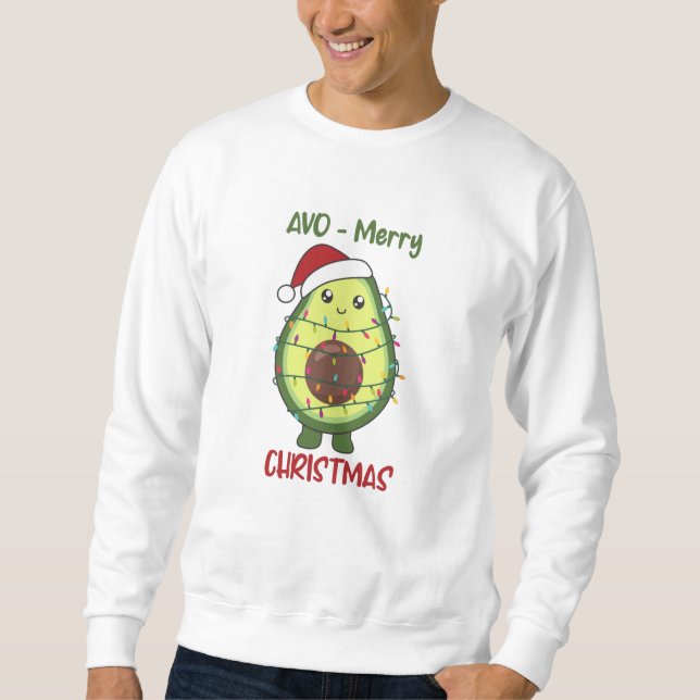 Sweatshirt Avocado illuminations de Noël Drôle Avocados (Devant)
