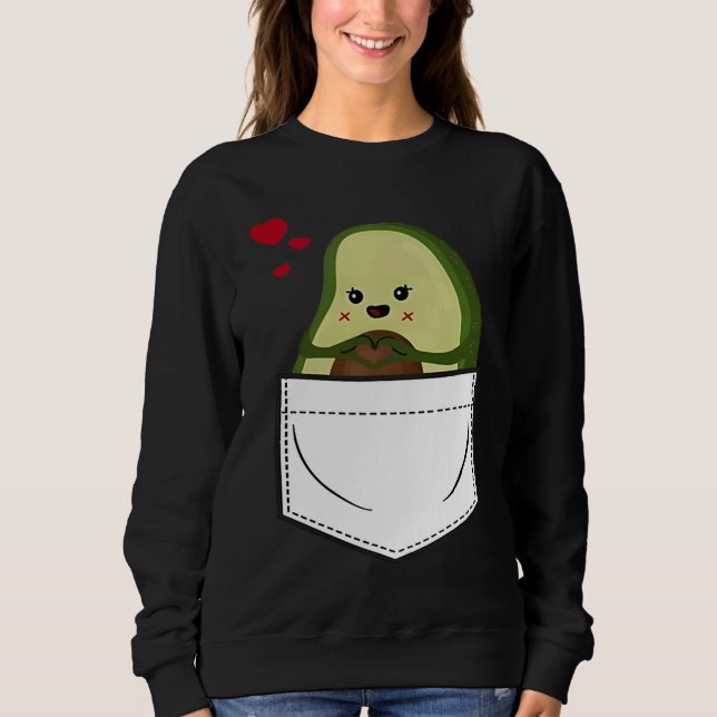 Sweatshirt Avocado Pocket Eating Vegan Fruit Avocado (Devant)