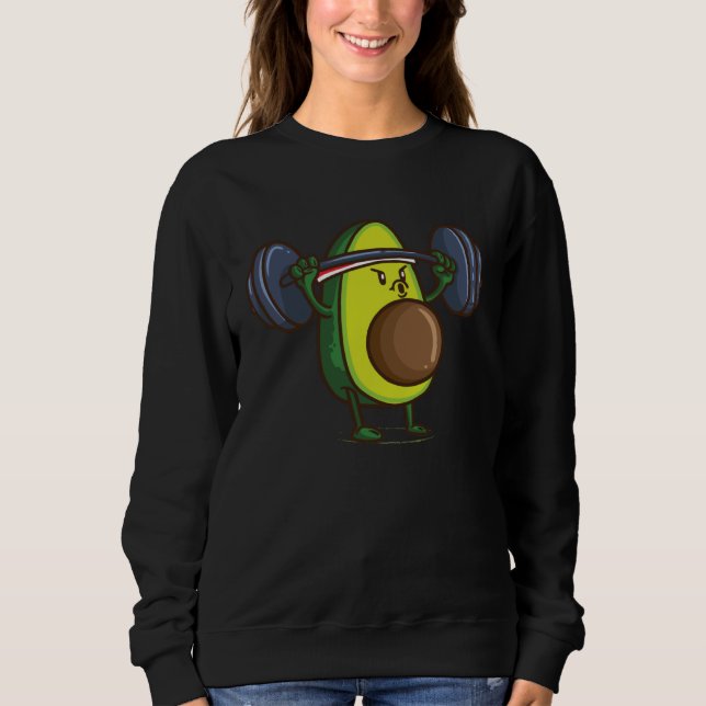 Sweatshirt Avocado Weight Lifting  Guacamole Ketogenic (Devant)