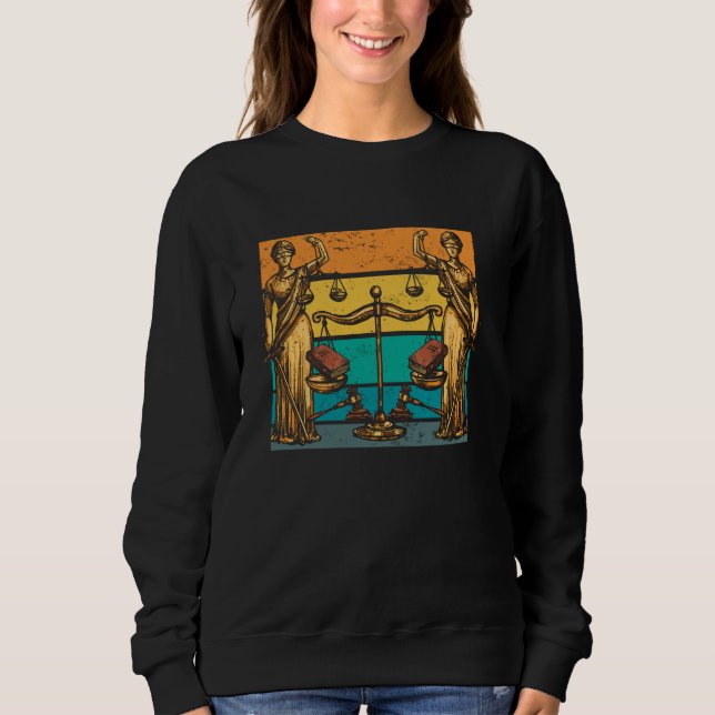 Sweatshirt Avocat Balance Échelle Droit School Gradué (Devant)