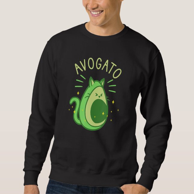 Sweatshirt Avogato Avocado Cat Foodie Lover 1 (Devant)