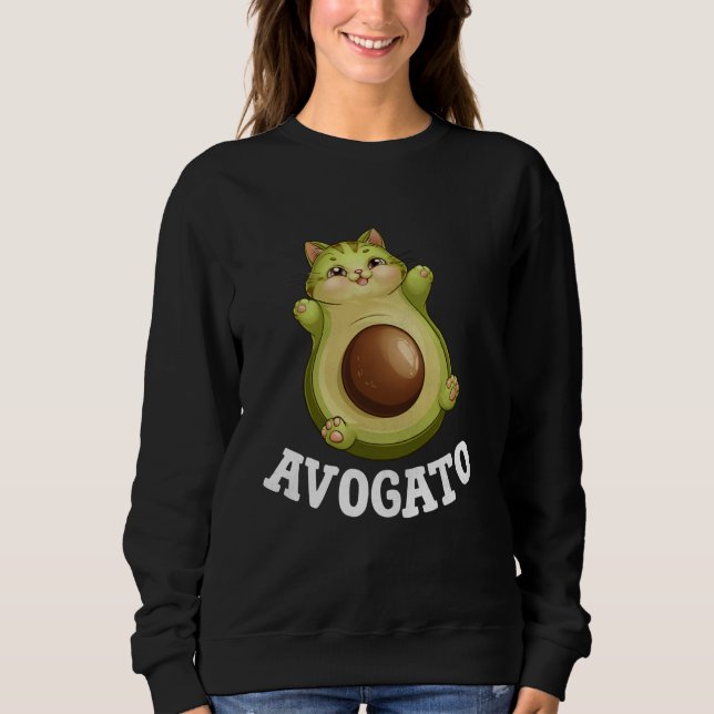 Sweatshirt Avogato Cinco De Mayo Avocado Cat Drôle Avocado (Devant)