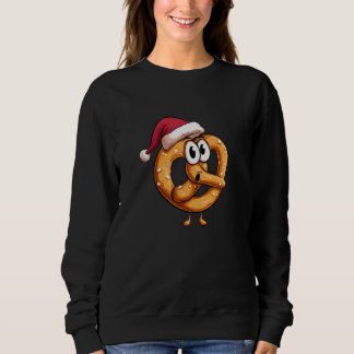 Sweatshirt Awesome Festive Pretzel with Santa Claus Hat Costu