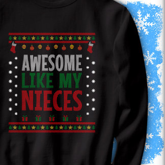 Sweatshirt Awesome Like My Nieces Christmas Knit Sweater Look