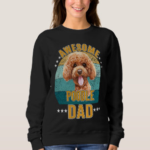 Sweatshirt Awesome Poodle Papa Retro Sunset Père Chien