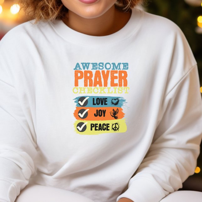 Sweatshirt Awesome Prayer Checklist Faith (Créateur téléchargé)