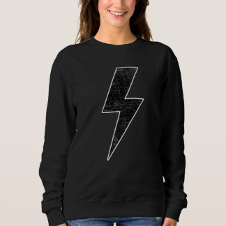Sweatshirt Awesome Retro Distressed BLACK & WHITE LIGHTNING B