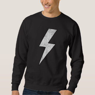 Sweatshirt Awesome Retro Front & Back BLACK & WHITE Lightning