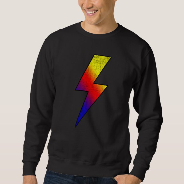 Sweatshirt Awesome Retro Front & Back COLD BLACK FIRE Lightni (Devant)
