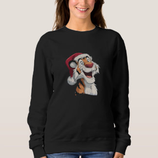 Sweatshirt Awesome Santa Claus Tiger Graphic