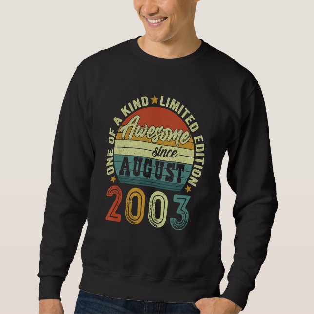 Sweatshirt Awesome Since Août 2003 19 Years Old 19th Birthd (Devant)