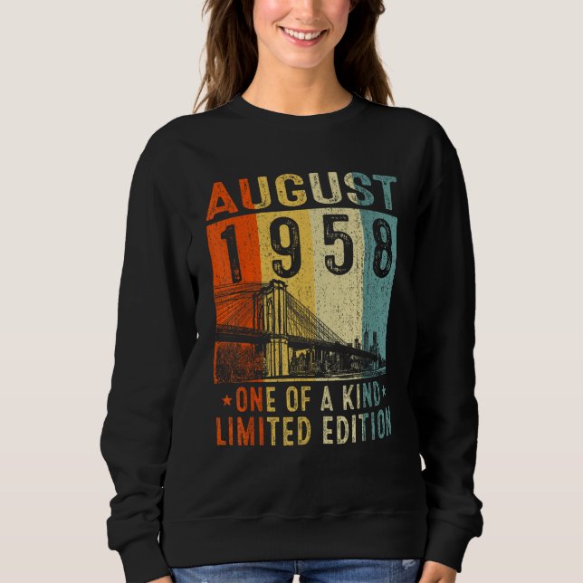 Sweatshirt Awesome Since August 1958 One Of A Kind (Devant)