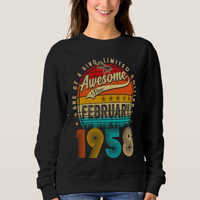 Sweatshirt Awesome Since February 1958 65 Years Old 65th Birt (Devant)
