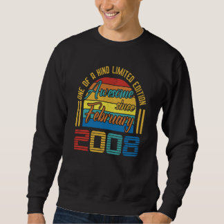 Sweatshirt Awesome Since February 2008 15 Years Old 15th Birt
