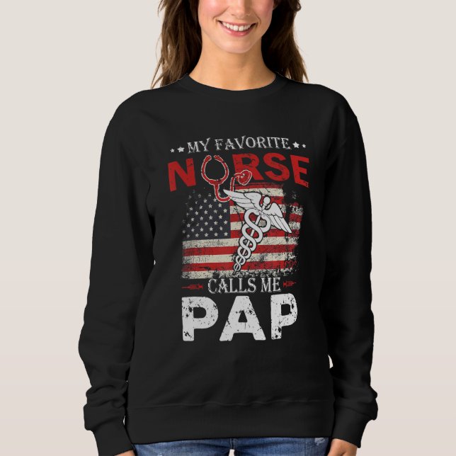 Sweatshirt Awesome Usa Drapeau Mon Infirmière Favorite M'Appe (Devant)