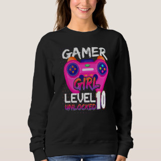 Sweatshirt Awesome Video Games Controller Level 10 Unlocked G