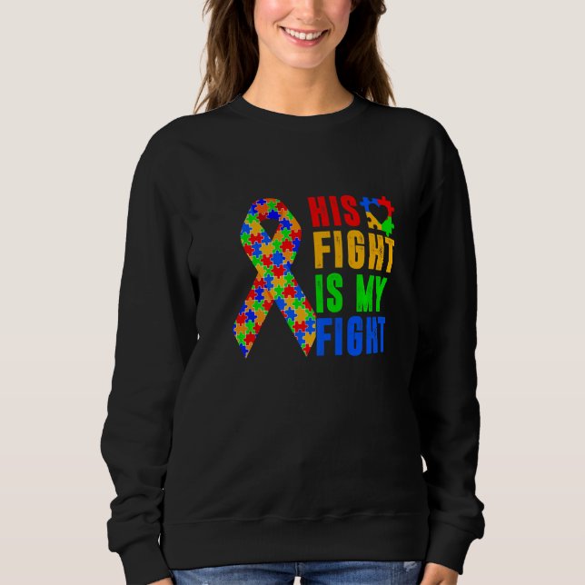 Sweatshirt Awome Son Combat Est Mon Combat Sensibilisation su (Devant)
