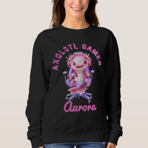 Sweatshirt Axelotl Cosy Gamer Girl rose mignon nom Axolotl