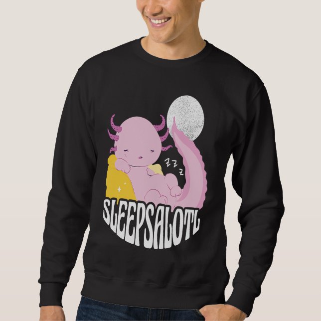 Sweatshirt Axolotl at sleeping and the saying Sleepsalot (Devant)