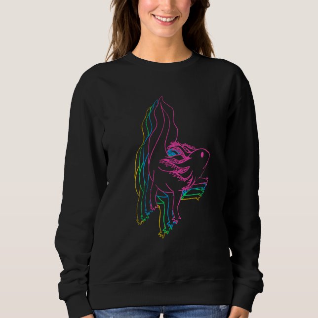 Sweatshirt Axolotl Cute Amphibian Animal Colorful  9 (Devant)