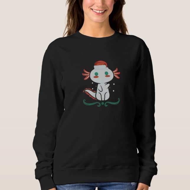 Sweatshirt Axolotl Kawaii Christmas (Devant)