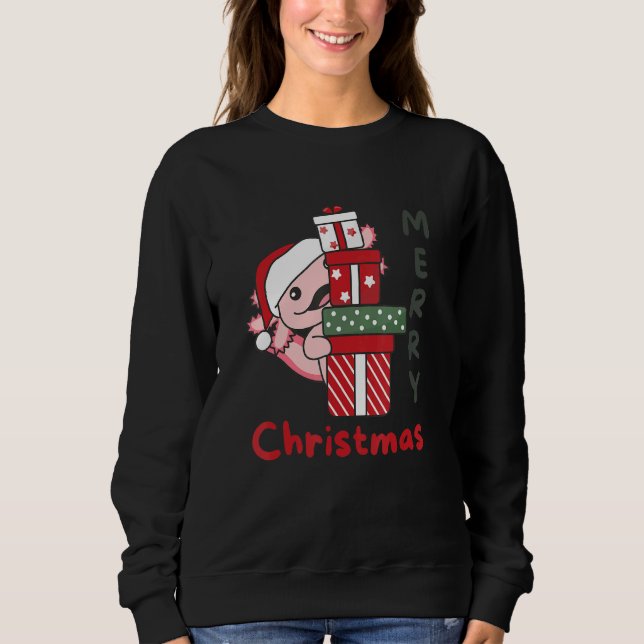 Sweatshirt Axolotl Merry Christmas Winter Axolotls Christmas  (Devant)
