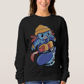 Sweatshirt Axolotl Snowboarding Cute Snowboard Axolotl For Ki