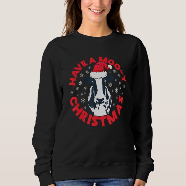 Sweatshirt Ayez Moo Y Joyeux Noël Vache (Devant)