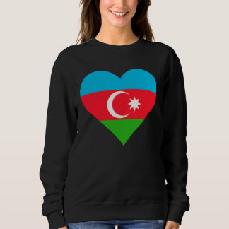 Sweatshirt Azerbaijan Flag Heart Azerbaijan  Love Azerbaijan