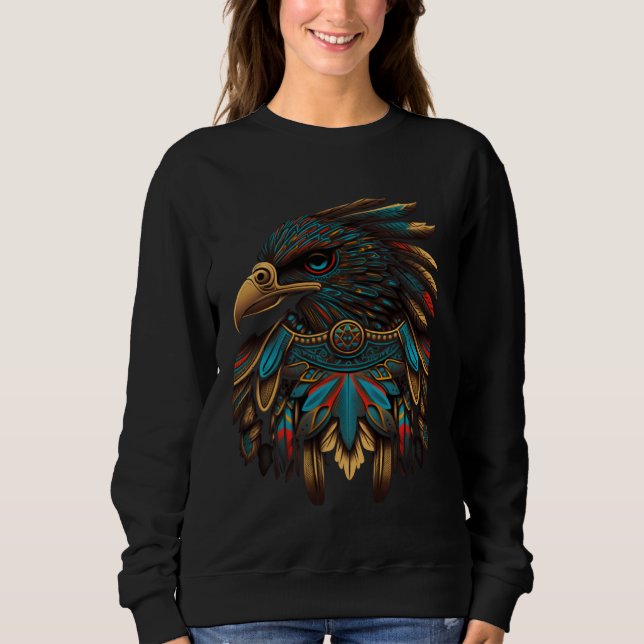 Sweatshirt Azteca Falcon Traditional Aztec Colorful Mexican A (Devant)