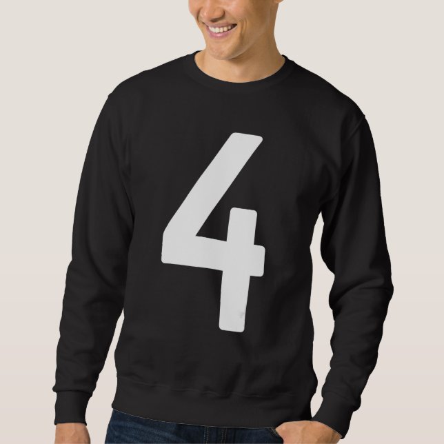 Sweatshirt B Day Number 4 Monogram Norwester Font Initial Alp (Devant)